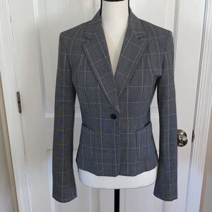 Tahari gray tweed blazer jacket size 6